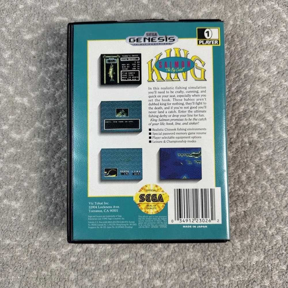 King‎ Salmon: The Big Catch (Sega Genesis, 1993) No Manual TESTED!